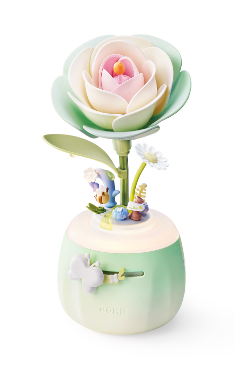 Minty Camellia Lamp